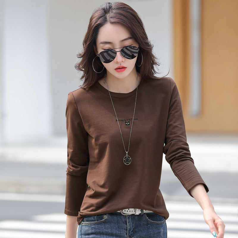 Round neck long sleeved T-shirt for women