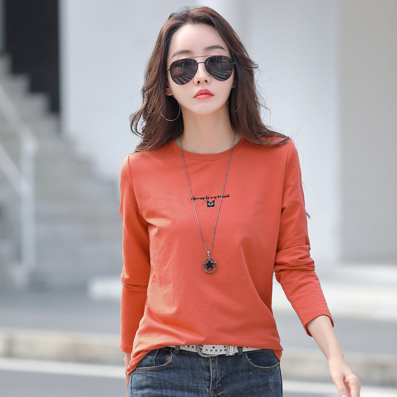 Round neck long sleeved T-shirt for women