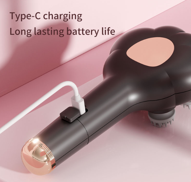 Cat Paw Air Cushion Massage Comb, Portable Kneading Hair Brush with Cleaning Function, Practical Gift