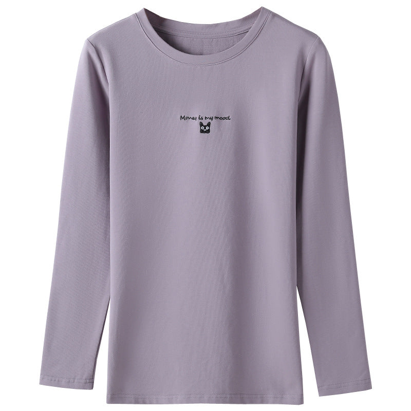 Round neck long sleeved T-shirt for women