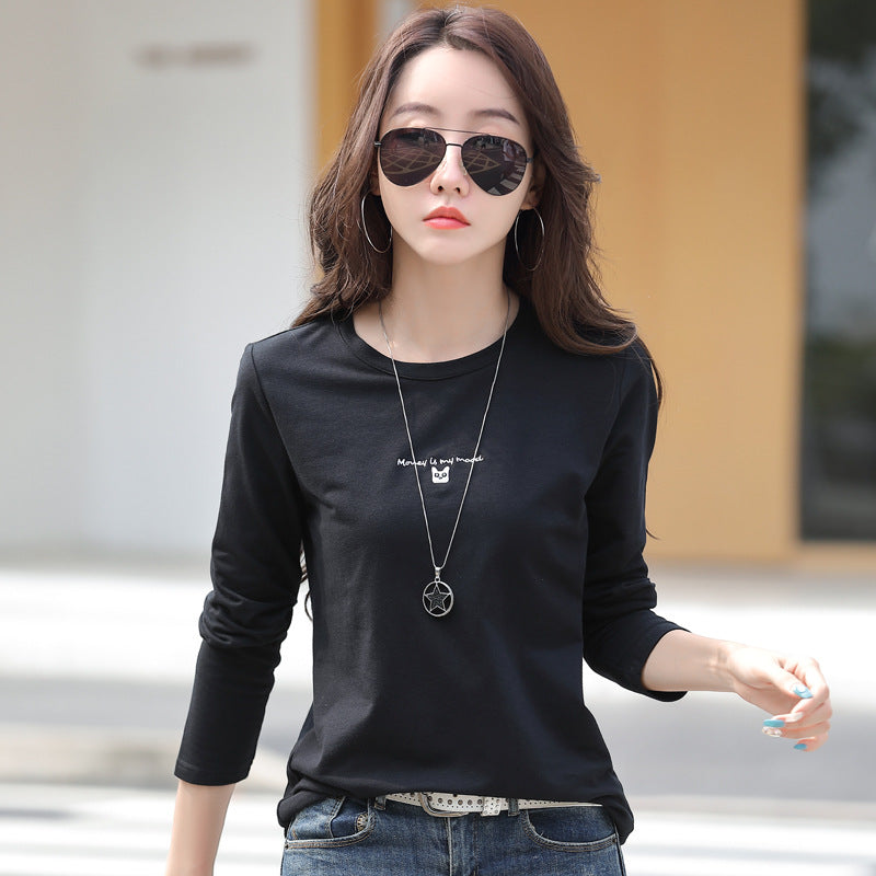 Round neck long sleeved T-shirt for women